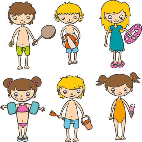 Kit De Vinilos Infantiles Niños Felices En La Playa - Niños Playa Png (470x470), Png Download