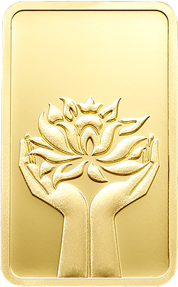 10 Gm Gold Ingot Lotus - Pamp (470x470), Png Download