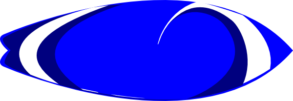 Purple Clipart Surfboard - Blue Surfboard Clipart (600x207), Png Download