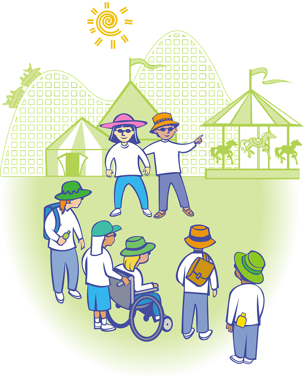 Inclusion, Children With Disabilities - Amusement Park Clipart (1034x1280), Png Download