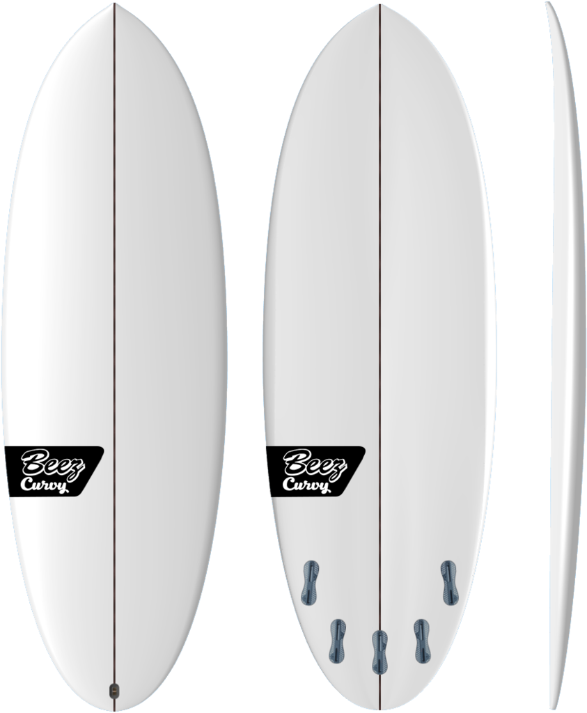 Curvy White - Spudster Xf Futures White 5ft 6in Surfboard (1000x1135), Png Download
