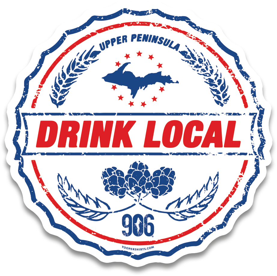 "drink Local" 4" Window Decal - Made In Michigan (1024x1024), Png Download