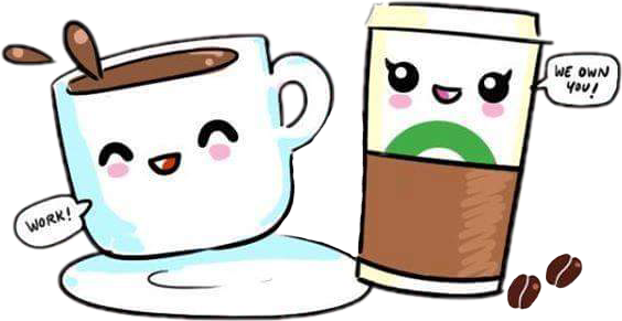 #kawaii #coffee #coffeecup #latte #espresso #frappuccino - Coffee (564x291), Png Download