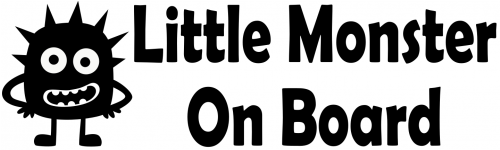 Little Monster Car Sticker - Little Monster On Board Sign (500x500), Png Download