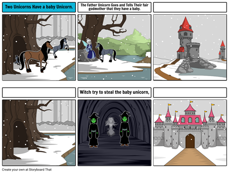 Unicorn Story - Cartoon (450x341), Png Download