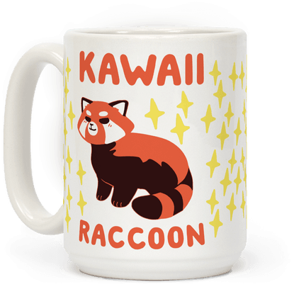 Red Panda Coffee Mug - Kawaii Raccoon (484x484), Png Download