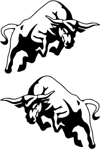 Picture Transparent Download Bull Transparent Sticker - Black And White Bull Logo (600x600), Png Download