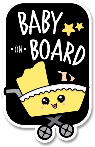 Baby On Board Stroller In Car Decal - Baby On Board (600x600), Png Download