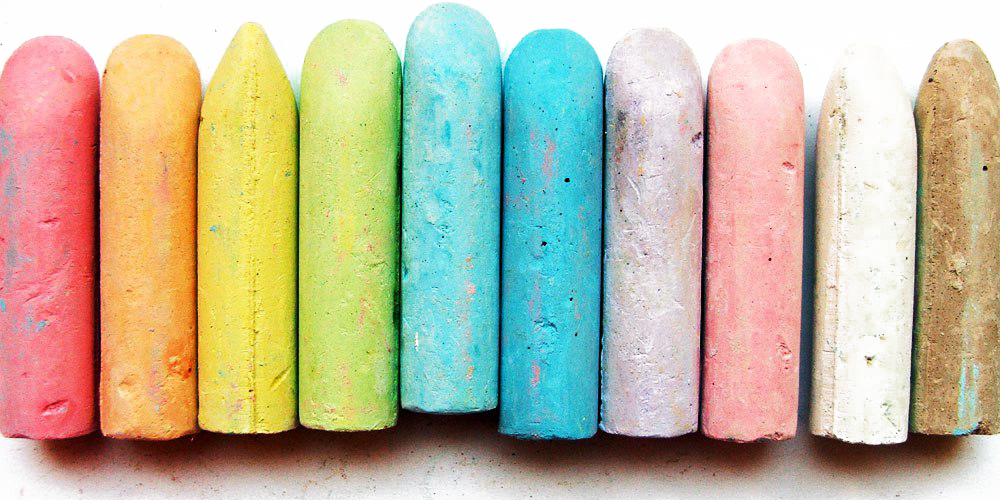 Colorful Chalk Png Free Download - Chalk Clip Art (1000x500), Png Download