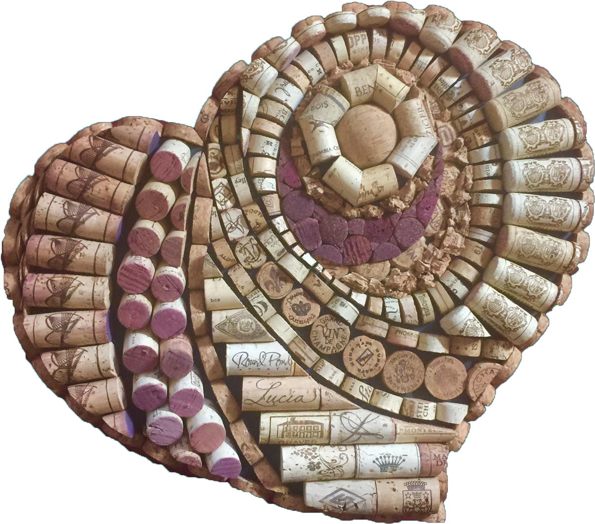 Heart Ii Diy Cork Project - Circle (1280x1192), Png Download