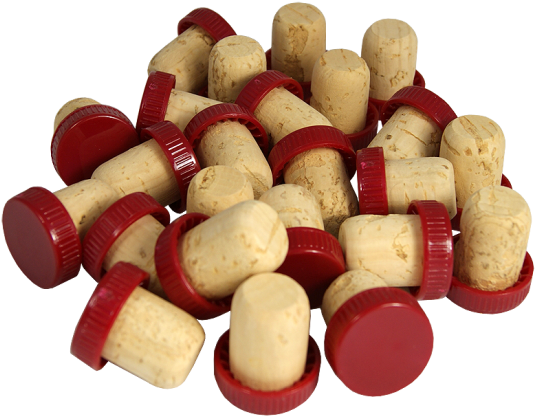 Plastic Top Flanged Wine Stoppers / Corks - Plastic Top Flanged Wine Stoppers / Corks - Red - Pack (550x550), Png Download