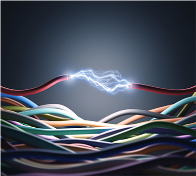 Conductores Electricidad - Electricity Passing Through Wires (490x360), Png Download