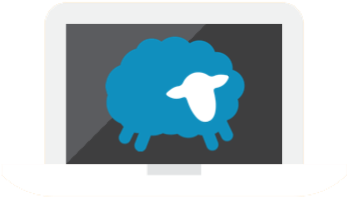Uno The Sheep On A Laptop Format - Circle (500x300), Png Download