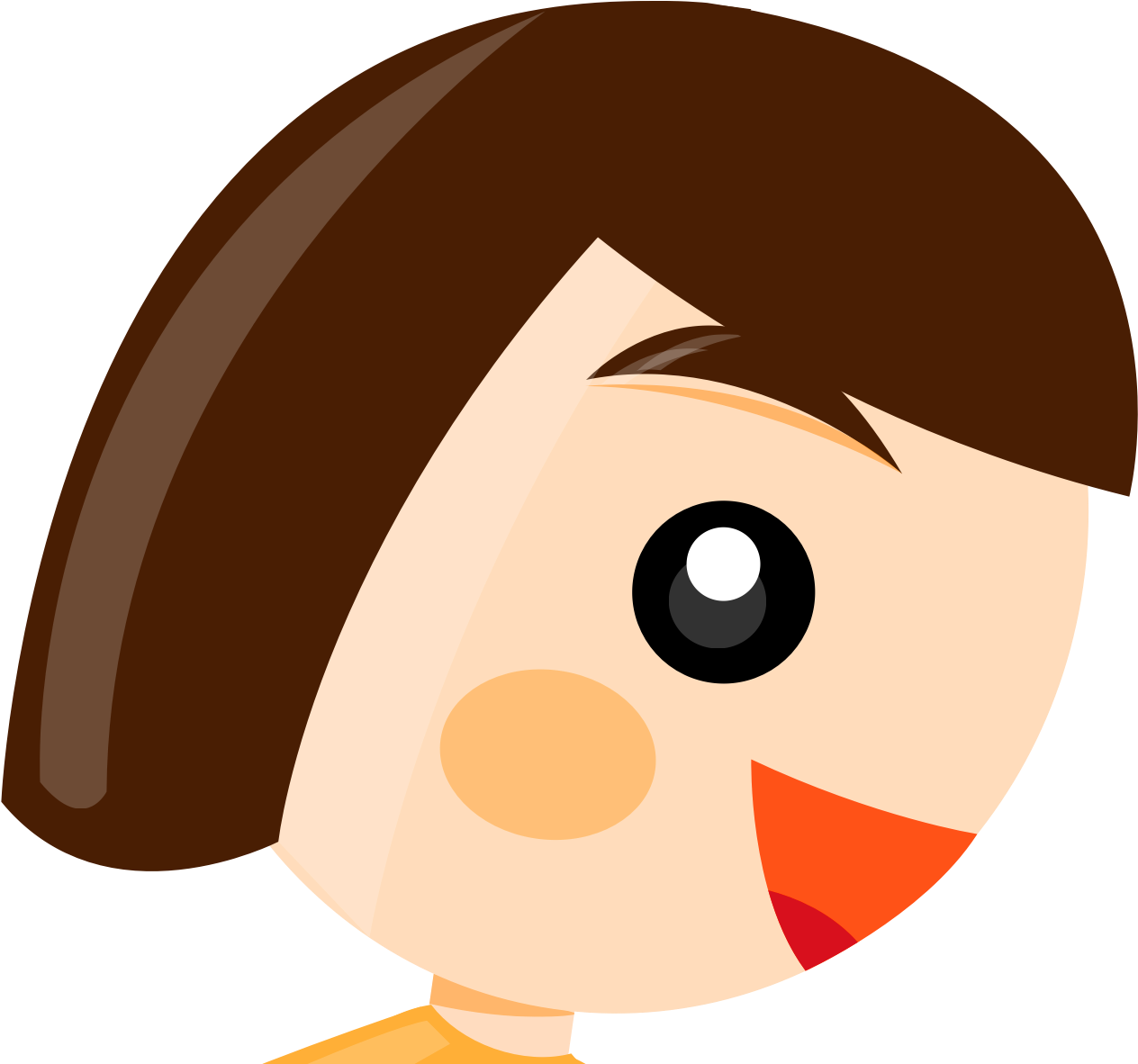 Cute Girl Blush Smile Mouth - Girl Running Clip Art (1574x1181), Png Download