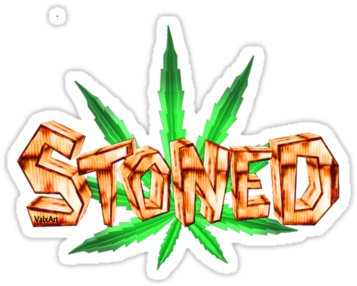 Stoned Pot Leaf By Valxart (375x360), Png Download