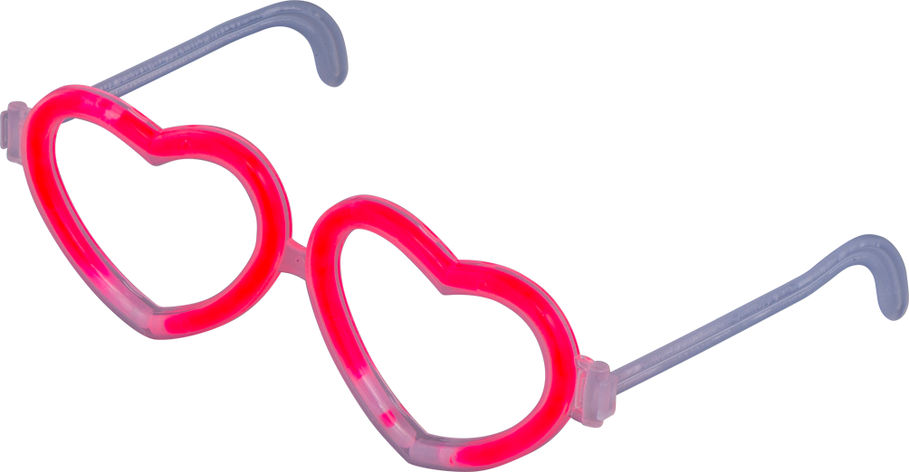 Glow Heart Glasses, , Large - Glasses (1004x522), Png Download