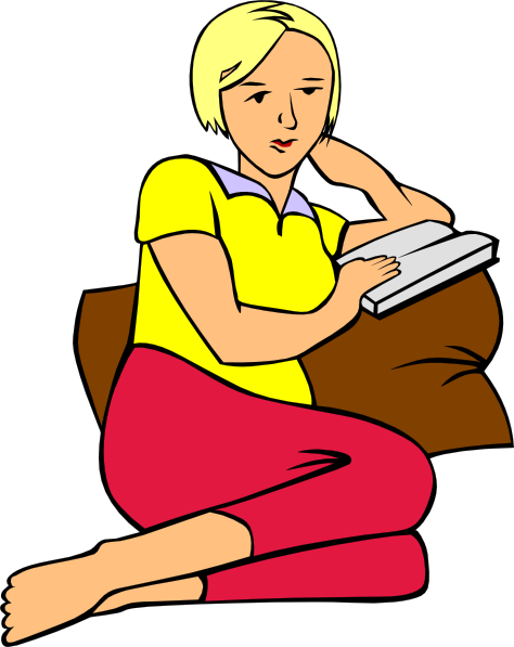 Reading Woman Clipart Transparent (474x597), Png Download