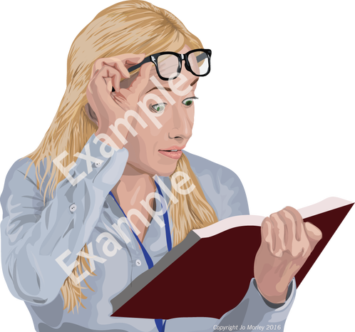 Png File Of Drawn Vector Image Of A Woman Reading, - Girl (498x466), Png Download