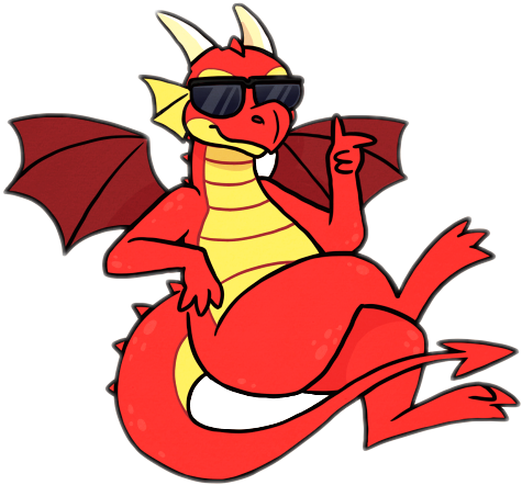 Dragon Red Cool Chill Sunglasses Cartoon - Cool Dragon With Sunglasses (475x442), Png Download