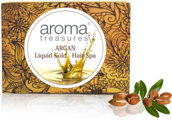 Aroma Treasures Argan-liquid Gold Hair Spa (643x1000), Png Download