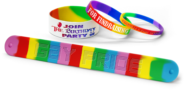 Wristbands With Rainbow Colors - Rainbow Wristbands (800x552), Png Download