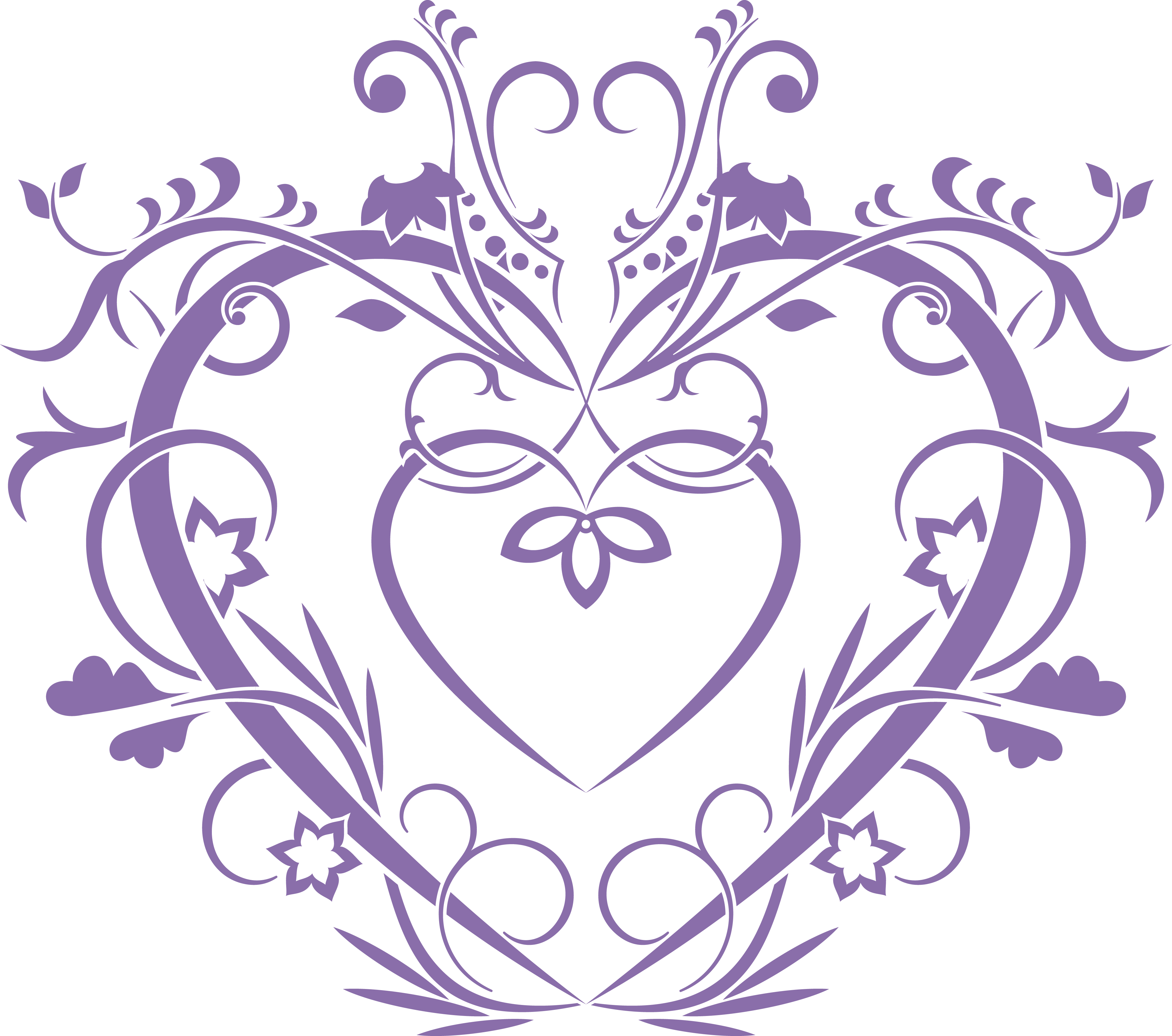 Floral Heart Wall Decals Style And Apply - Foral Heart - Highest Quality Wall Decal Stickers (4038x3570), Png Download