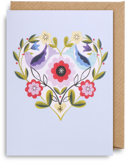 Floral Heart Mini Card - Art Of The Heart - Calendar 2018 By Amber Lotus Calendars (956x1024), Png Download