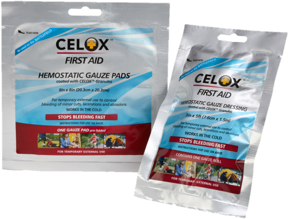 Stop The Bleed Approved Hemostatics - Celox Gauze Pad, 4 X 4 (650x491), Png Download