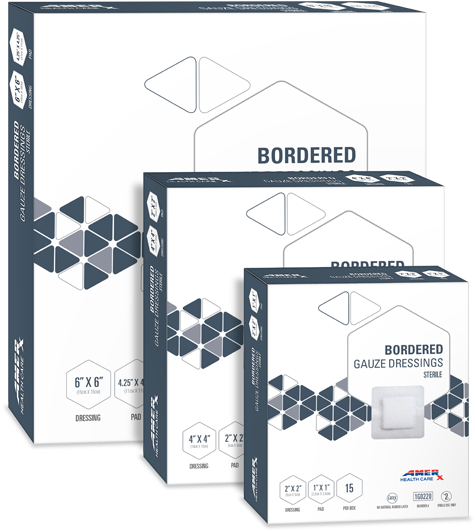 Amerx® Bordered Gauze Dressings - Dressing (540x540), Png Download