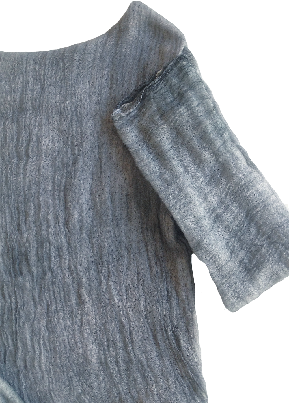 Halo Labels Gauze Long Sleeve Top Grey - Top (1000x1420), Png Download