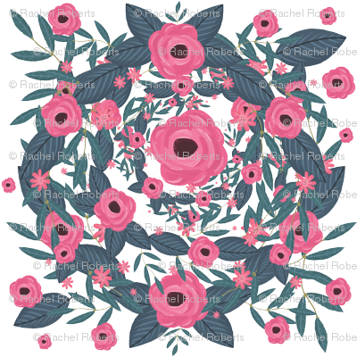 Swifting Floral Wreath - Wreath (400x400), Png Download