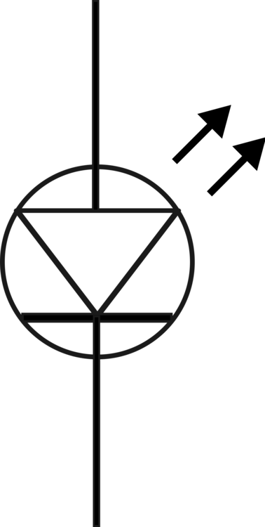 Light-emitting Diode Electronic Symbol Laser Diode - Symbol Of An Led (378x750), Png Download