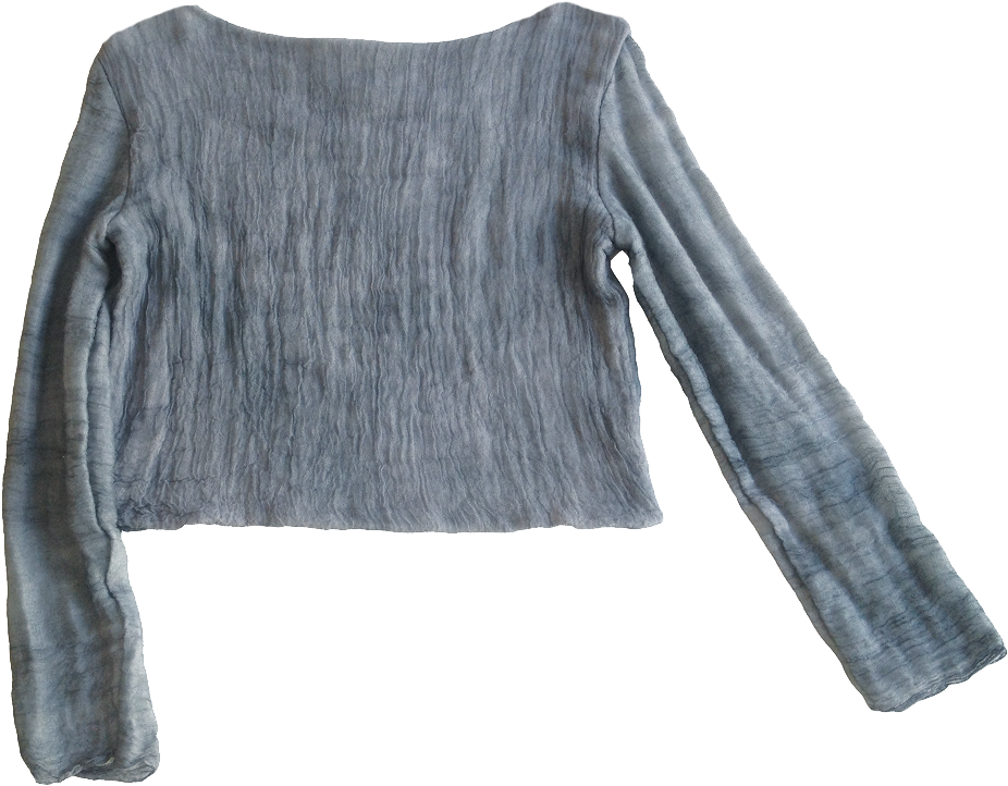 Halo Labels Gauze Long Sleeve Top Grey - Top (1023x845), Png Download