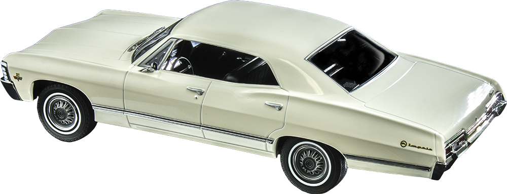 1967 White Chevrolet Impala - 1:18 Scale (1000x383), Png Download