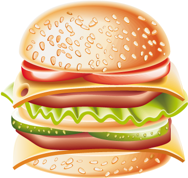 Vinilo Decorativo Hamburguesa Completa - Cartoon Images Of Big Burgers (374x359), Png Download