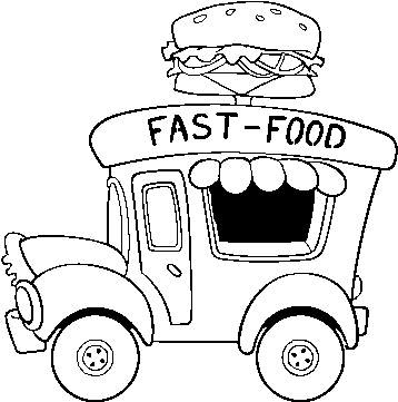 Dibujo De Food Truck De Hamburguesas Para Colorear - Gambar Hot Dog Kartun Hitam Putih (600x470), Png Download