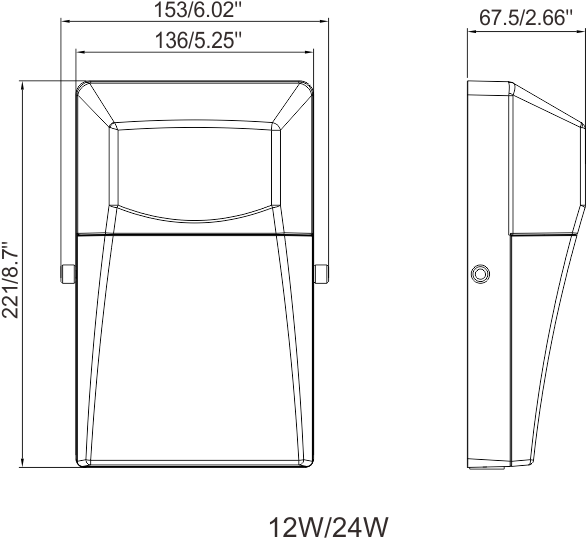 Decorative Fancy Solar Sensor Modern Wall Pack Led - Diagram (705x594), Png Download
