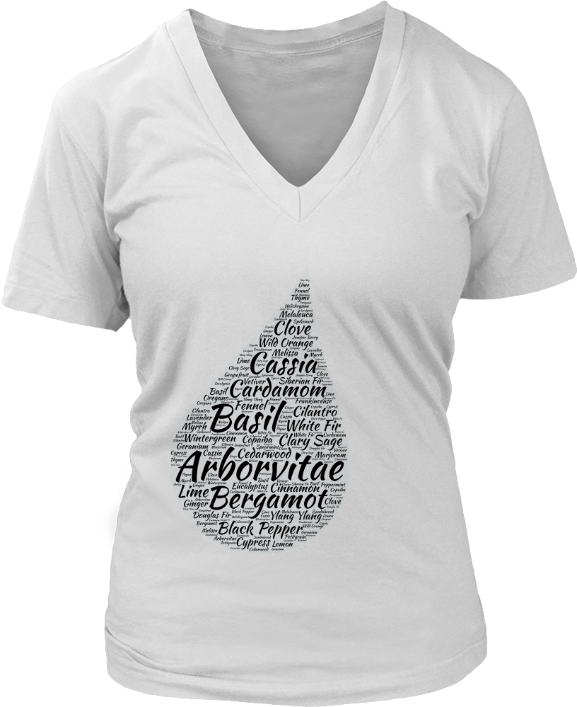 Essential Oil Drop Word Cloud V Neck T Shirt - Stand With Rex 2016 (ladies) - District Womens V-neck (1000x1000), Png Download