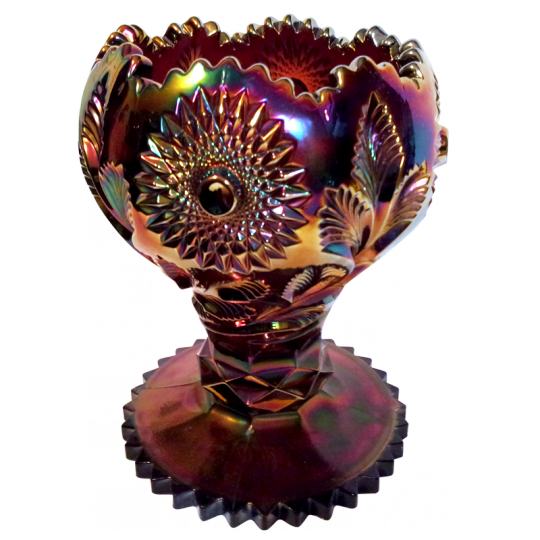 Millersburg Hobstar & Feather Purple Giant Rosebowl - Don Clark (540x540), Png Download