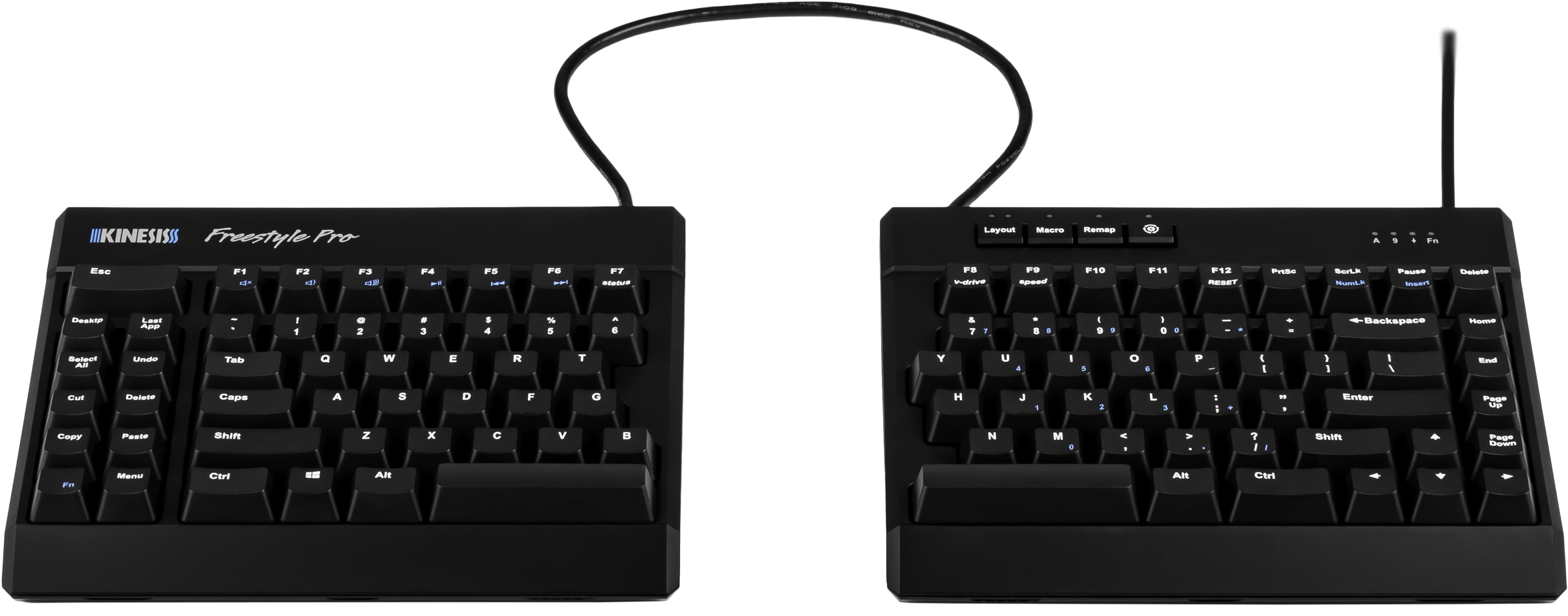 Freestyle Pro Keyboard - Ergonomic Keyboard (2473x1024), Png Download