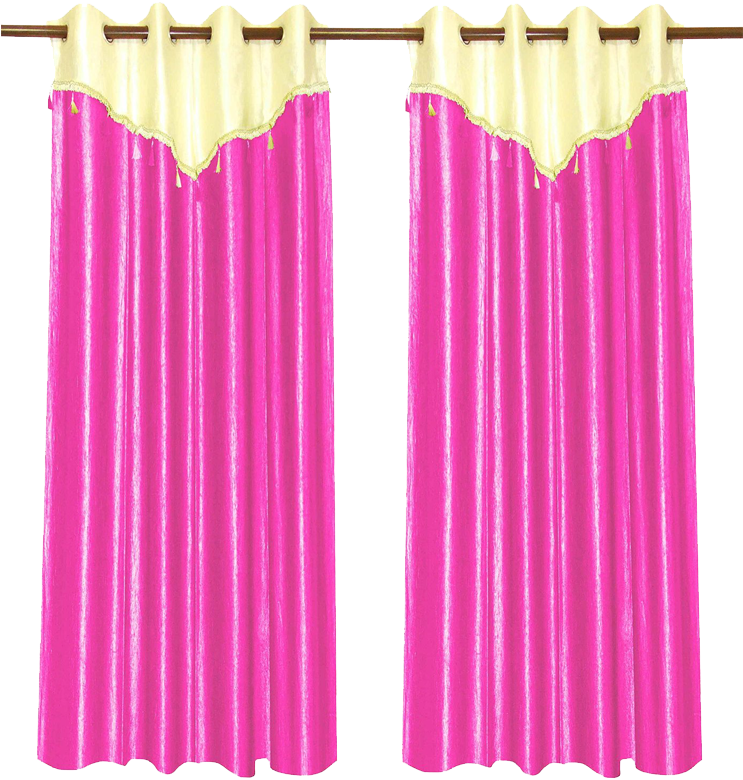 Ivory And Pink Curtain With Flap 2 Pcs Set - Curtain (800x800), Png Download