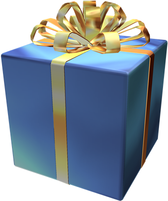 Shiny Blue Gift Of Niceness - Blue 3d Gift Box Png (420x420), Png Download