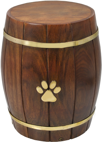 Alternate View Of Paw Print Wood Barrel Pet Urn - Barrel Wood (500x500), Png Download