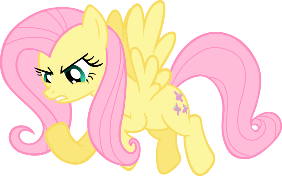 Flutterage - My Little Pony Angry Fluttershy (900x560), Png Download