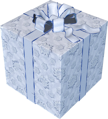 Blue Present Box With Bow Png Clipart - Blue Present Transparent Background (426x470), Png Download