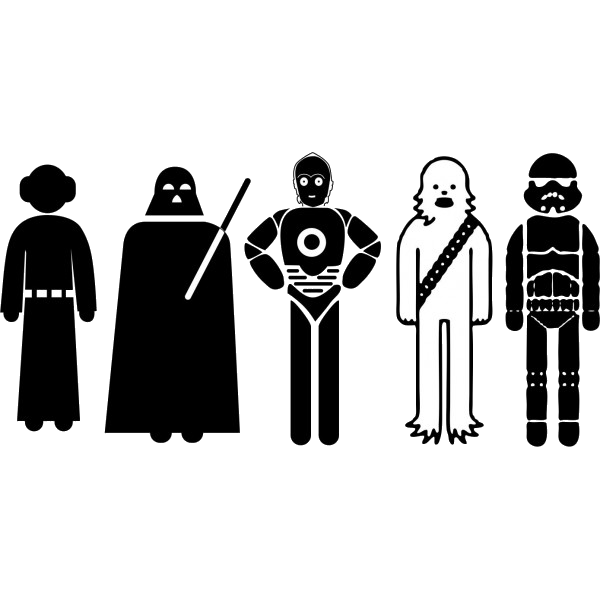 Star Wars Vectors Clipart Chewbacca Anakin Skywalker - Star Wars Character Vector (600x600), Png Download