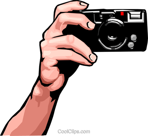 Hand With Camera Royalty Free Vector Clip Art Illustration - Camera Na Mao Png (480x440), Png Download