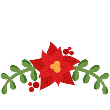Poinsettia Border Png Download - Flourish Christmas Silhouette Free (432x432), Png Download