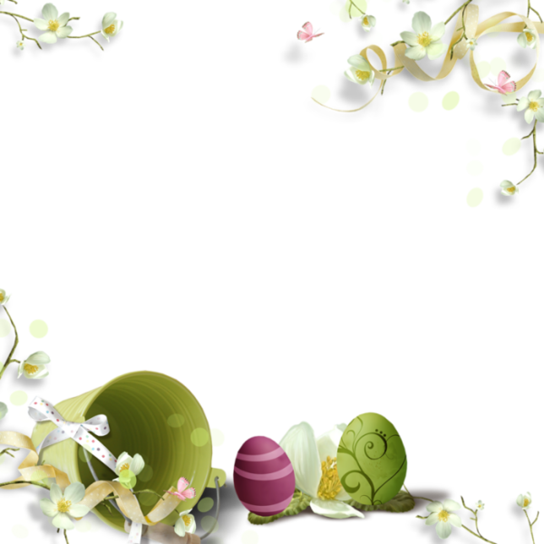 Floral Border - Пасхальный Декор Пнг (600x600), Png Download