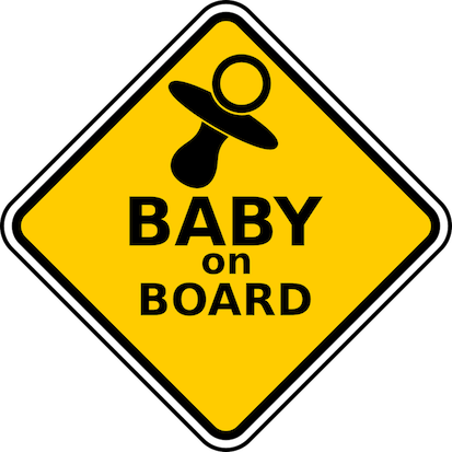 It Is Commonly Believed That The 'baby On Board' Sign - Baby On Board (413x413), Png Download